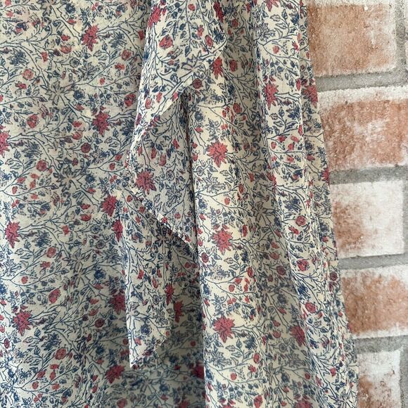 Madewell Floral Flowy Ruffle Wrap Skirt Size 14 - Picture 2 of 5